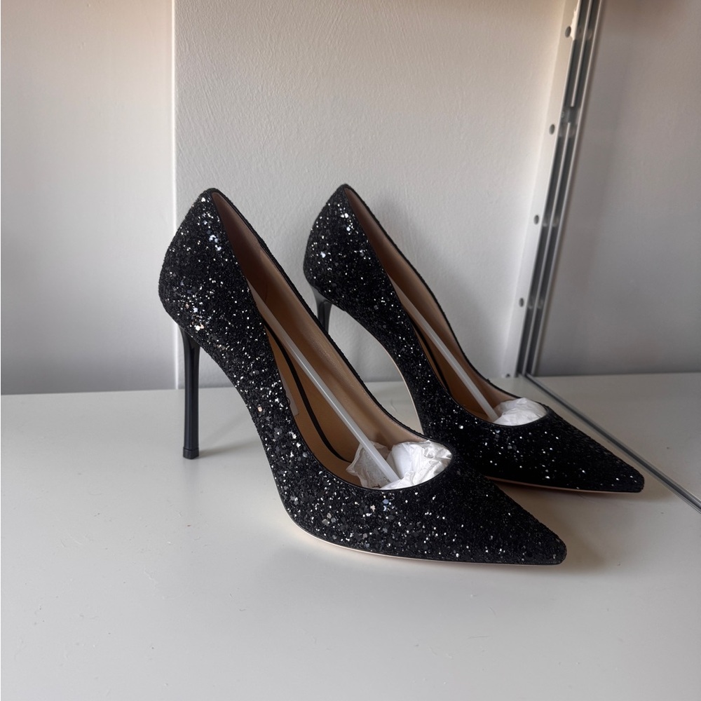 Jimmy Choo Romy 100 black glitter